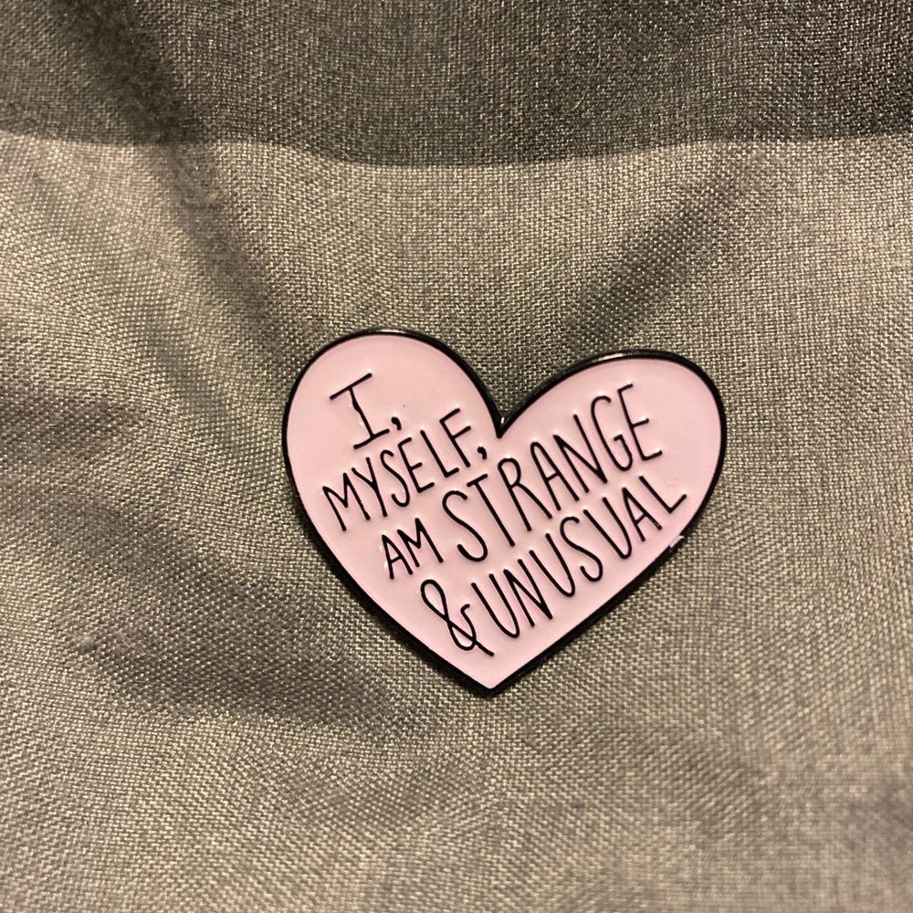 Beetlejuice Pink Heart-Shaped Enamel Pin